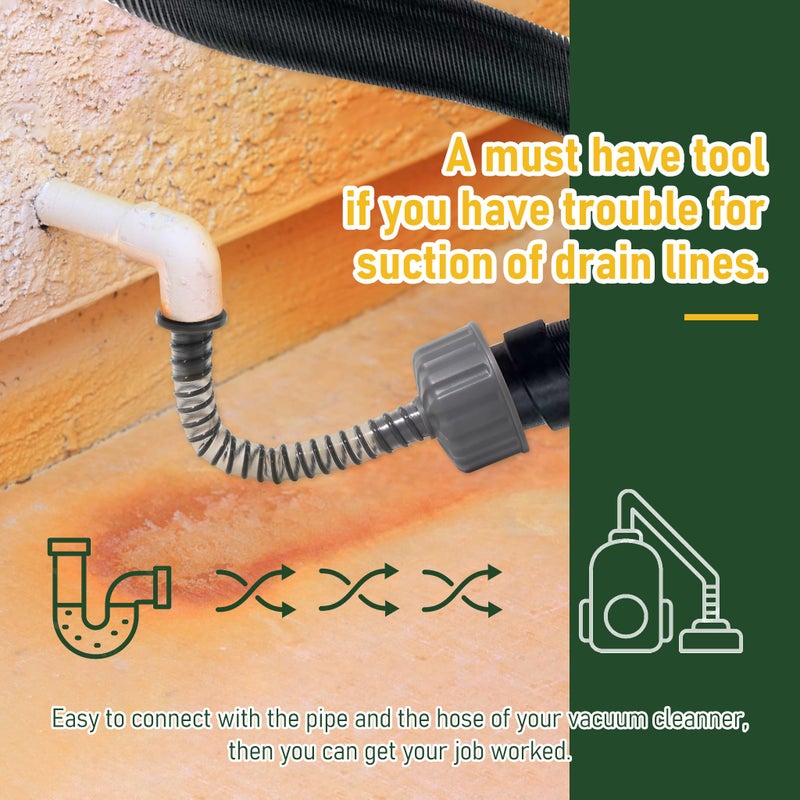 ZNTVW A/C Drain Lines Cleaner Tool in Wet Vac Attachment To Unclog And Evacuate  ABS Plastic Vacuum Hose Compatiable With Most PVC Pipe Sizes  Easy To Use  Grey - Image 5